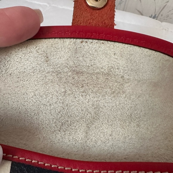 Dooney & Bourke Leather Zebra Wristlet with Red Trim - Picture 11 of 13